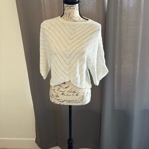 bishop + young Cream Chevron Knit Sweater